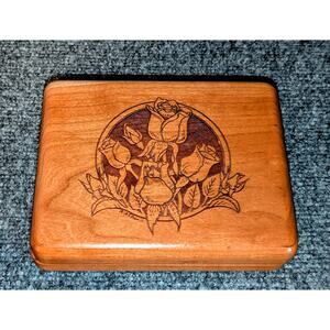 Vintage Wilderness Woods Floral Carved 'Waltz of the Flowers' Music Trinket Box